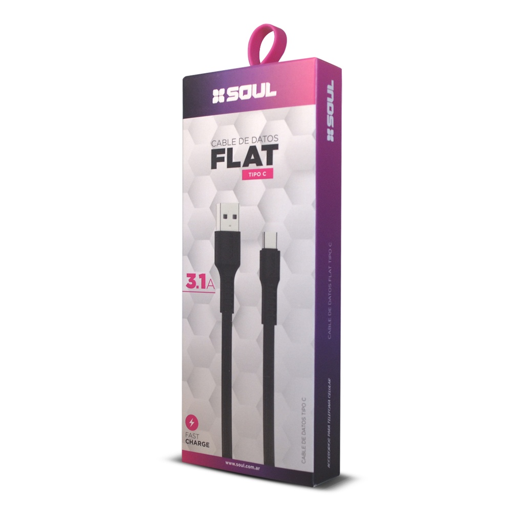 CABLE DE DATOS SOUL FLAT TIPO C - LIGHTNING