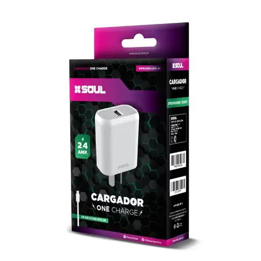 CARGADOR SOUL ONE CHARGE 2.4 MICRO USB